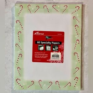 NWT Ampad 60 Sheet Candy Cane Border Christmas Specialty Paper
